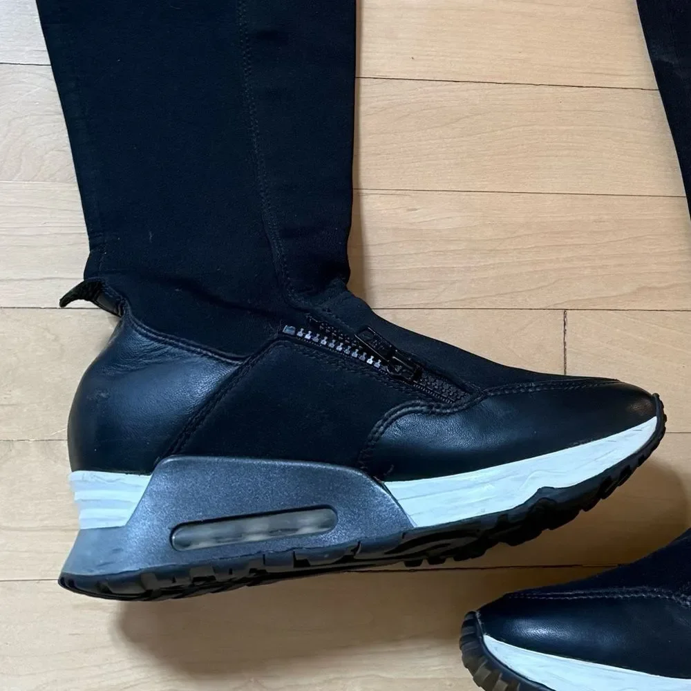 Ash Limited Thigh High Trainer Boots in Black  6